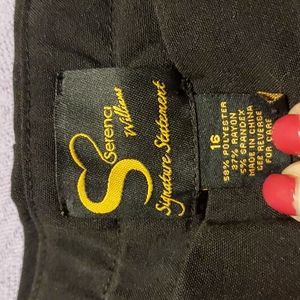 Serena Williams,sz16W, black Ponte knit,studded at hem,length waist to hem34"